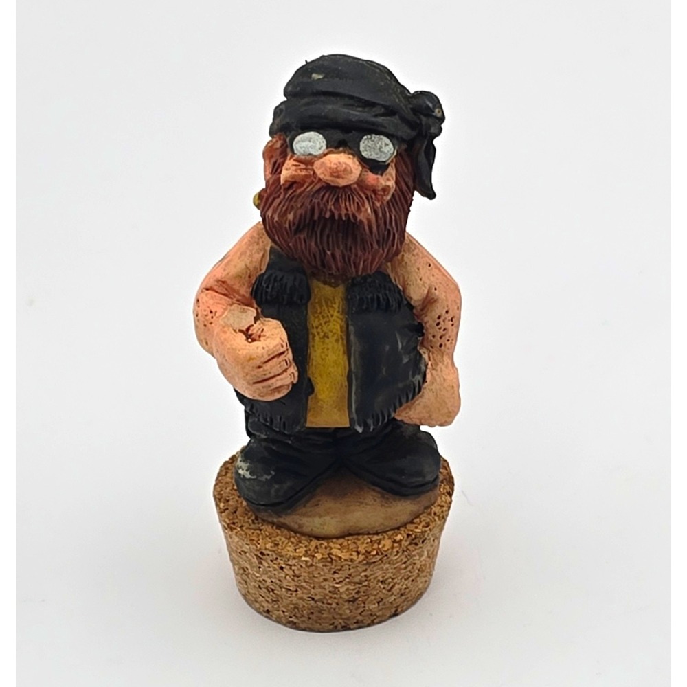 Biker Figurine Decorative Novelty Wine Bottle Cork 3 in Vintage broken thumb